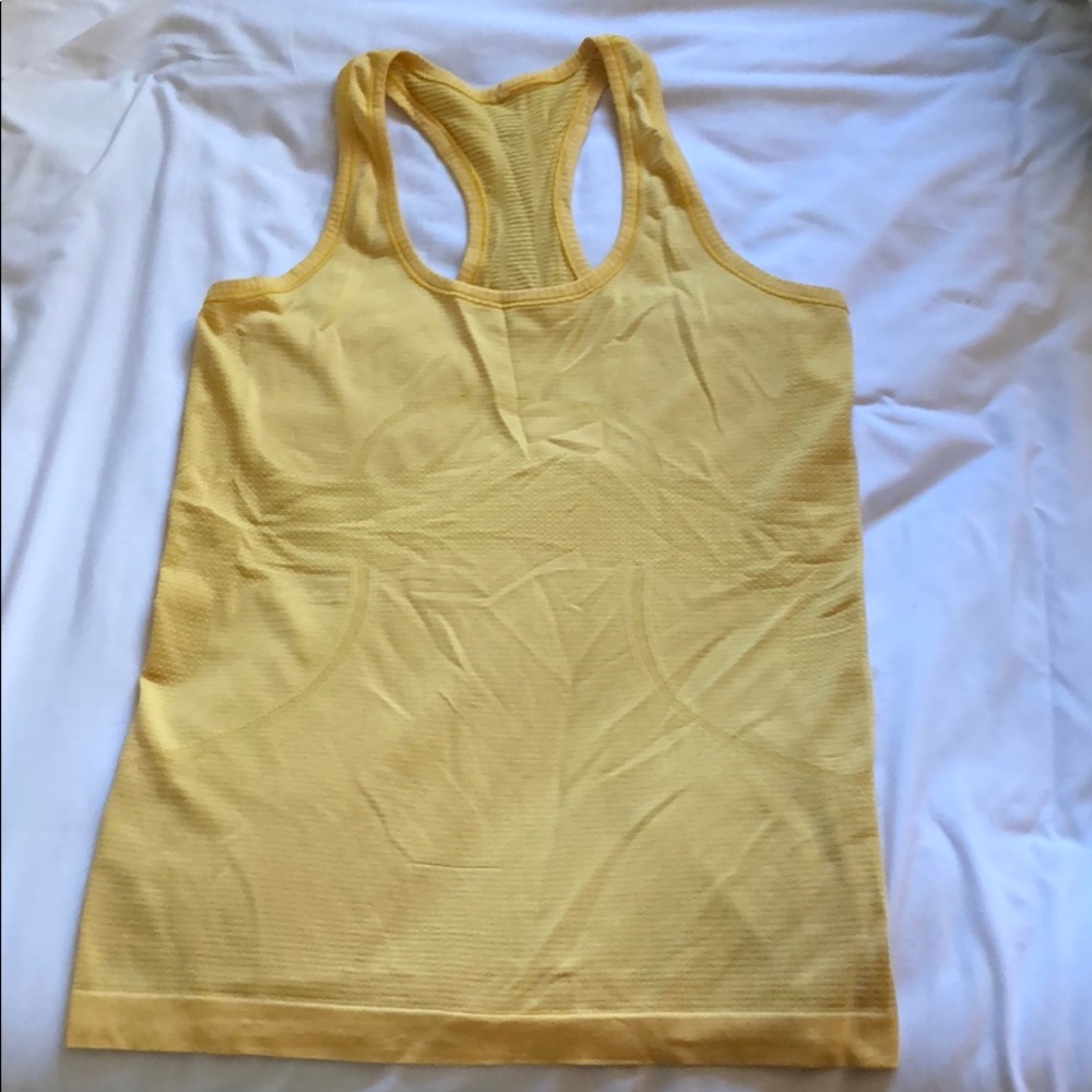 Lululemon mustard racerback tank top size 8